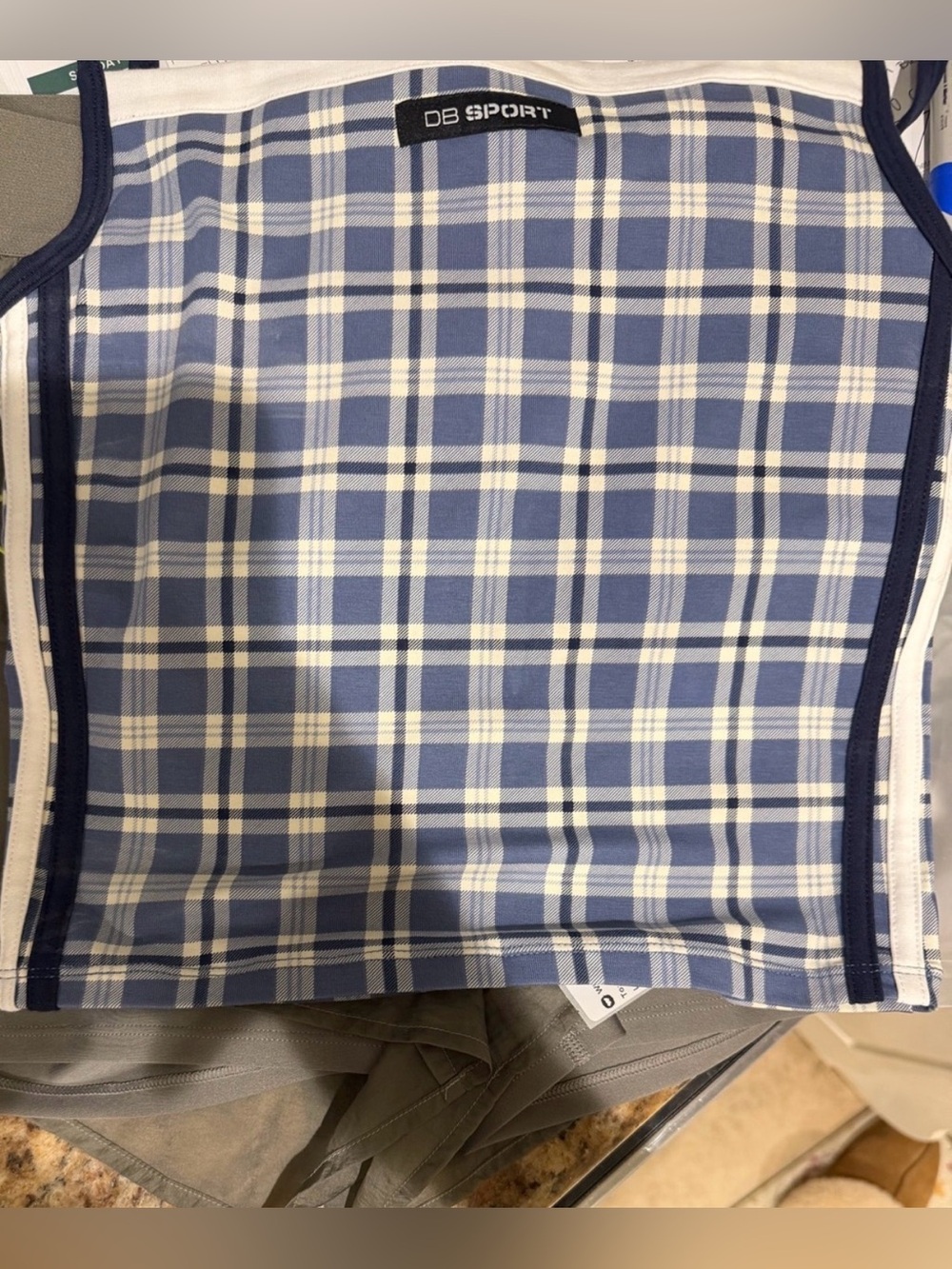 DB Sport Blue Plaid Tank Top - Picture 3 of 3